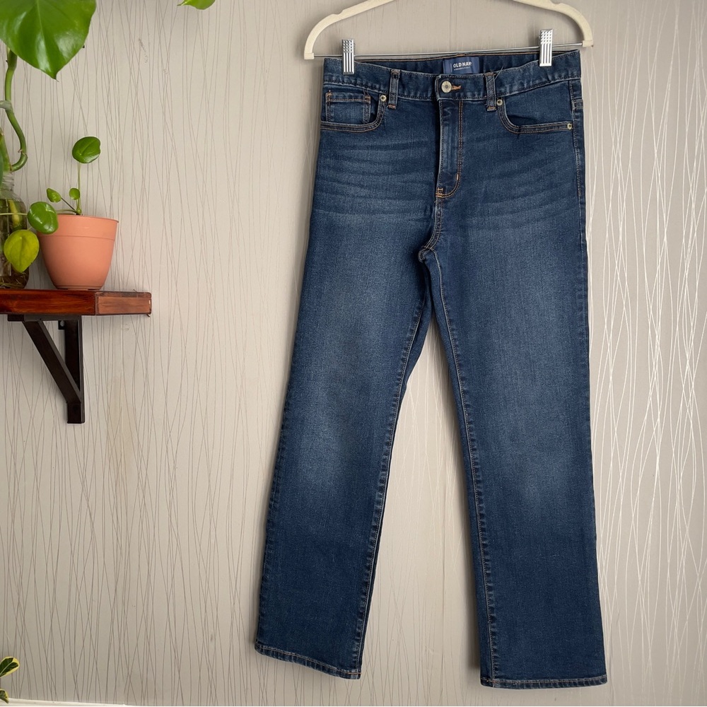 Old Navy Boys Jeans Size 12 Husky Dark Wash Straight Fit Denim